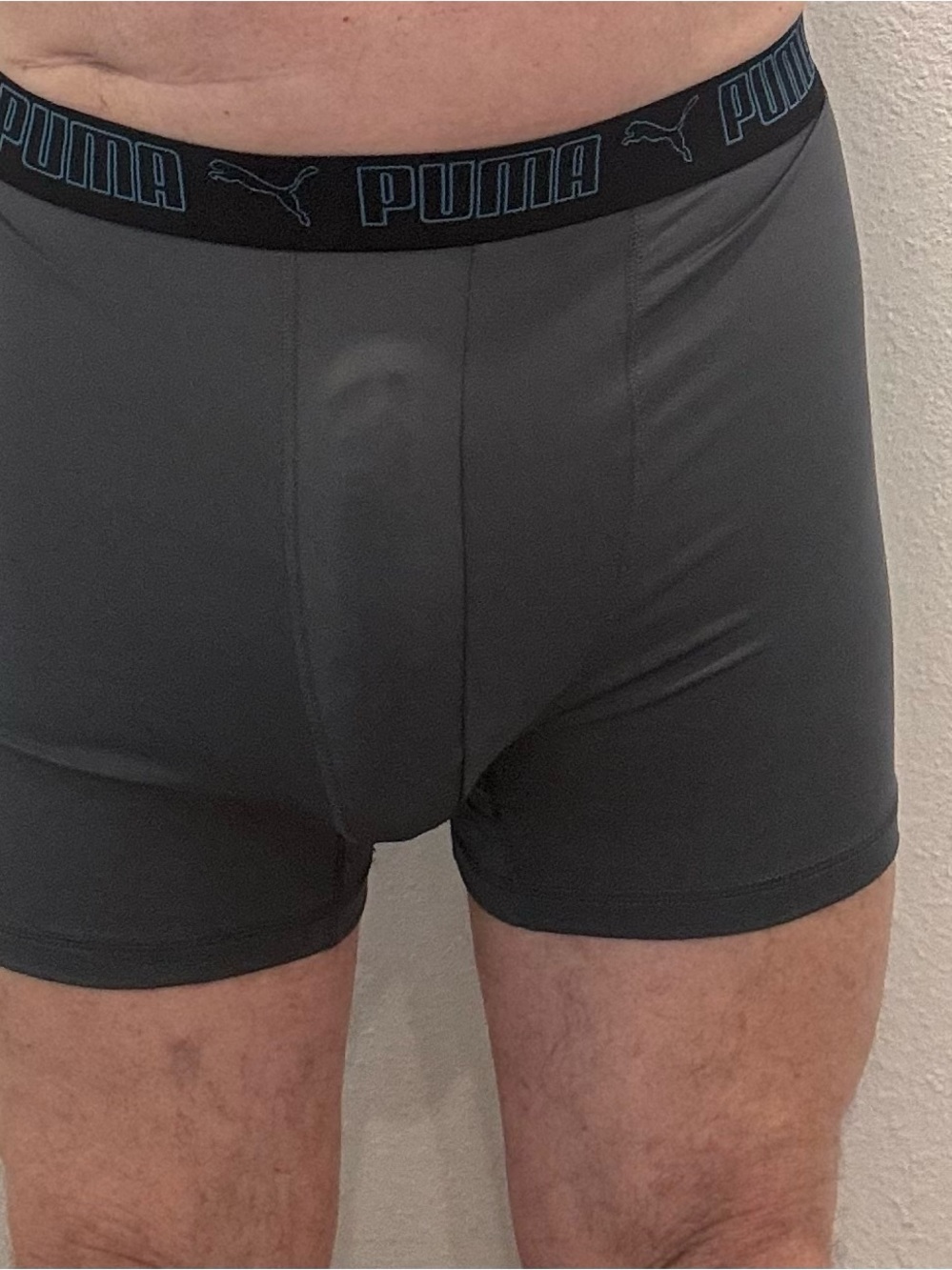 Puma Men's Charcoal Boxer Briefs with Black Logo Waistband